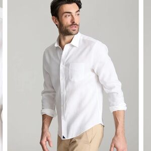 UNTUCKit Wrinkle Resistant Linen Vin Santo Shirt White Size XXL Relaxed Fix Mens